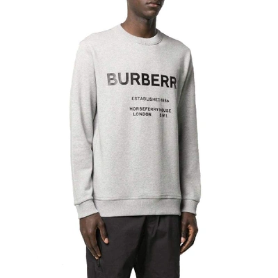 Shop Burberry Men's Grey Cotton Sweatshirt