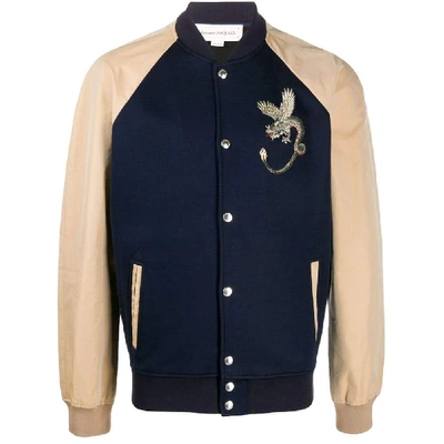 Shop Alexander Mcqueen Blue Cotton Outerwear Jacket