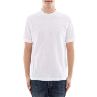 Shop Prada Men's White Cotton T-shirt