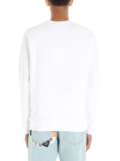 Shop Msgm Men's White Cotton Sweatshirt