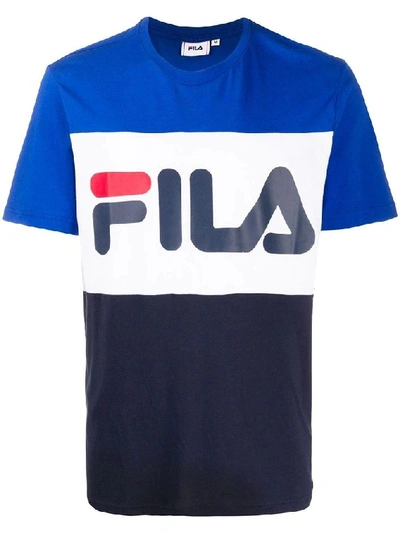 Shop Fila Men's Blue Cotton T-shirt