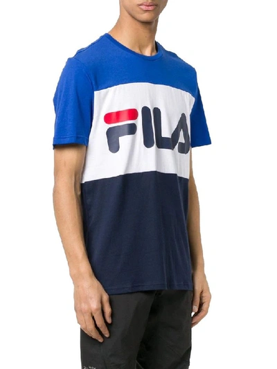 Shop Fila Men's Blue Cotton T-shirt
