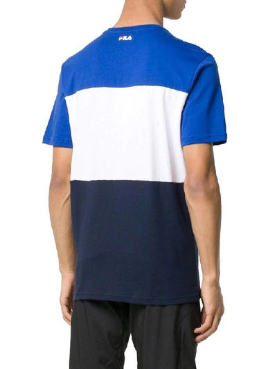 Shop Fila Men's Blue Cotton T-shirt