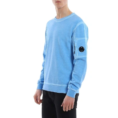 Shop C.p. Company Light Blue Cotton Sweatshirt