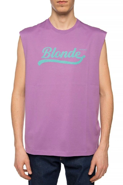 Shop Versace Purple Tank Top