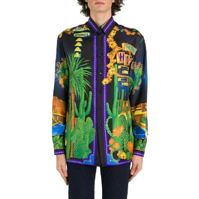 Shop Versace Blue Shirt