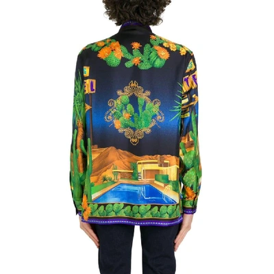 Shop Versace Blue Shirt