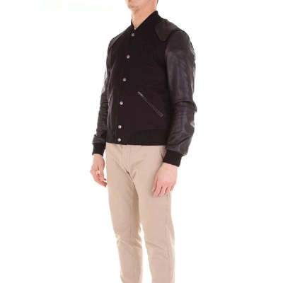 Shop Saint Laurent Black Wool Outerwear Jacket