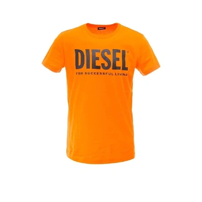 Shop Diesel Orange Cotton T-shirt