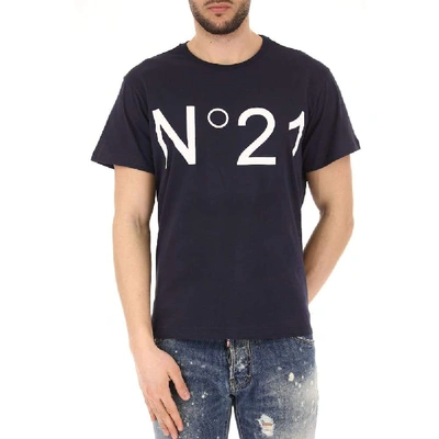 Shop N°21 Men's Blue Cotton T-shirt