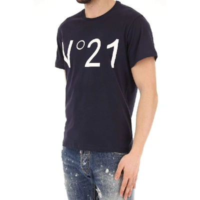 Shop N°21 Men's Blue Cotton T-shirt