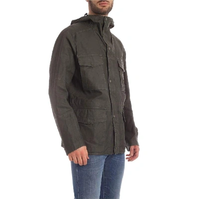 Shop C.p. Company Green Linen Outerwear Jacket