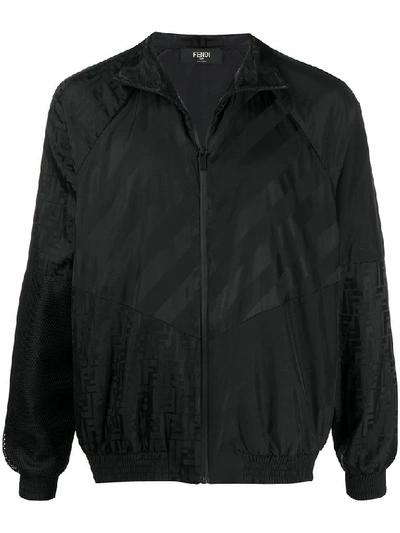 Shop Fendi Black Polyamide Outerwear Jacket