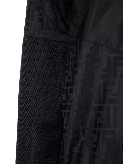 Shop Fendi Black Polyamide Outerwear Jacket