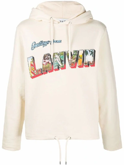 Shop Lanvin Men's Beige Cotton Sweatshirt