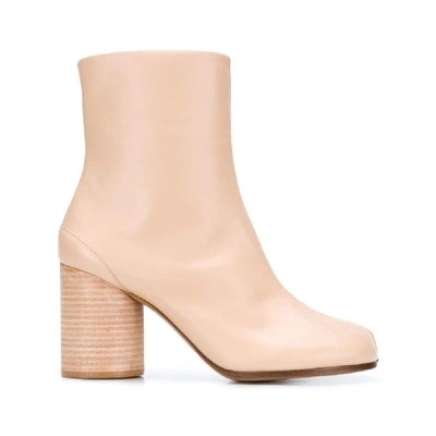 Shop Maison Margiela Women's Pink Leather Ankle Boots