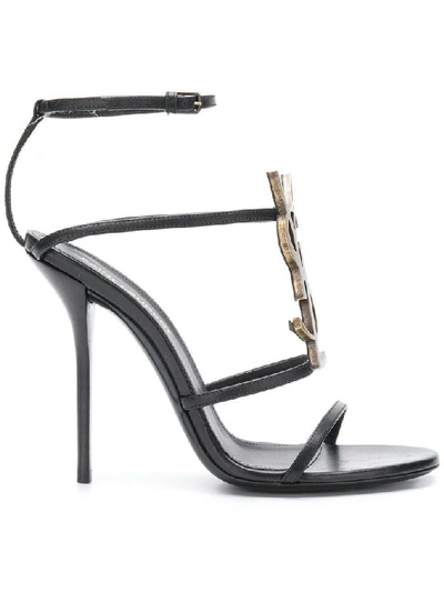 Shop Saint Laurent Black Sandals