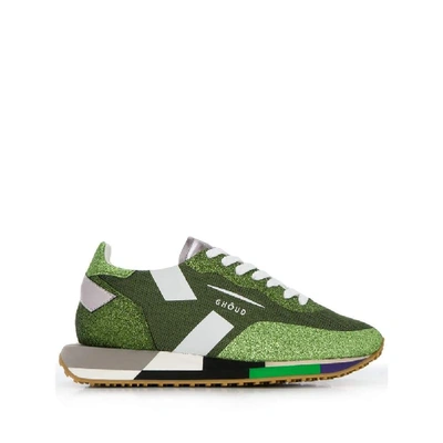 Shop Ghoud Green Polyester Sneakers