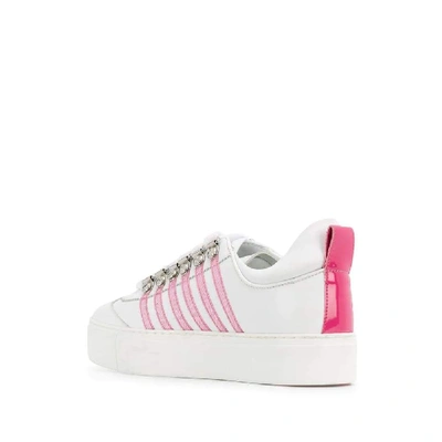 Shop Dsquared2 White Leather Sneakers