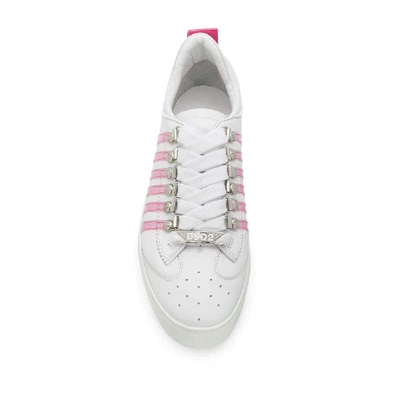 Shop Dsquared2 White Leather Sneakers