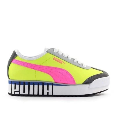 Puma Roma Amor Logo Yellow Fluo Pink Trainer In Multicolor | ModeSens