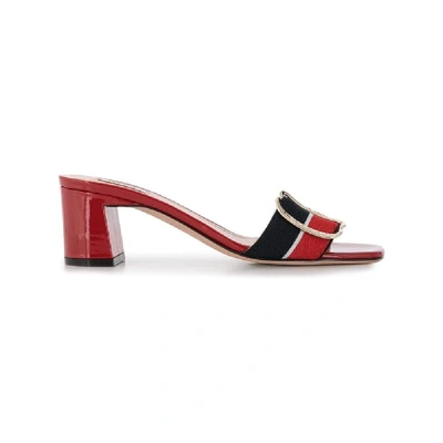 Shop Bally Red Leather Sandals
