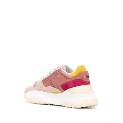 Shop Tod's Pink Leather Sneakers