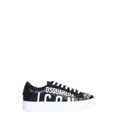Shop Dsquared2 Women's Black Leather Sneakers