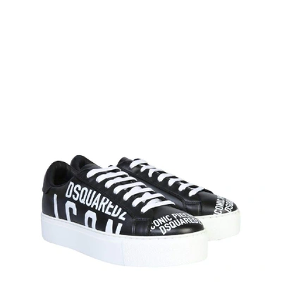 Shop Dsquared2 Women's Black Leather Sneakers