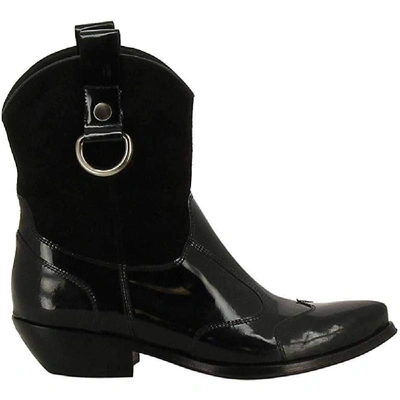 Shop Cesare Paciotti Women's Black Leather Ankle Boots