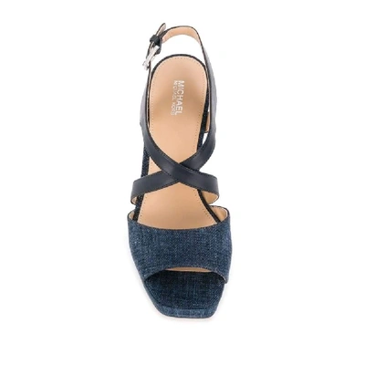 Shop Michael Kors Blue Leather Sandals