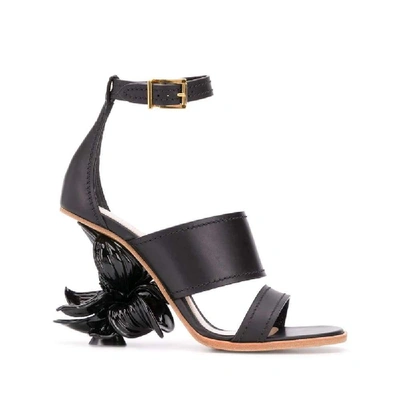 Shop Alexander Mcqueen Black Leather Sandals