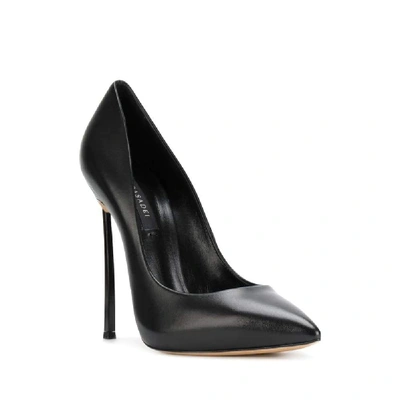 Shop Casadei Black Leather Pumps