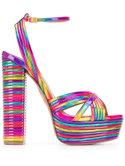 Shop Aquazzura Multicolor Sandals