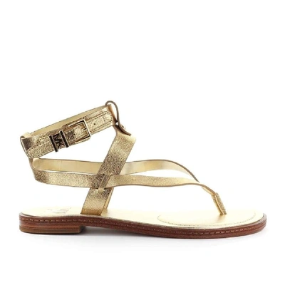 Michael Kors Pearson Metallic Leather Sandal In Gold ModeSens