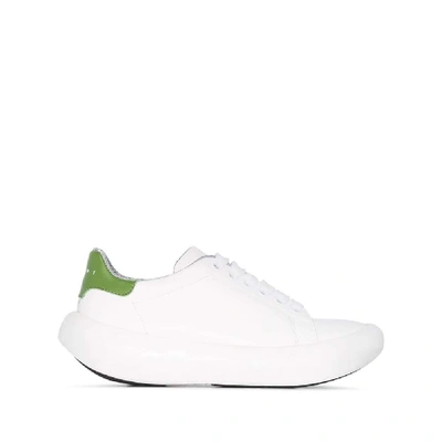 Shop Marni Women's White Leather Sneakers