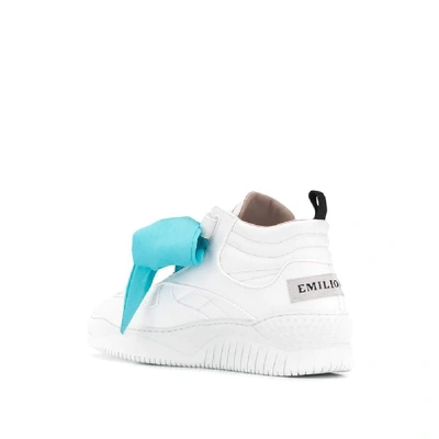 Shop Emilio Pucci White Leather Hi Top Sneakers