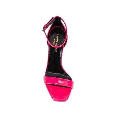 Shop Saint Laurent Women's Fuchsia Leather Sandals