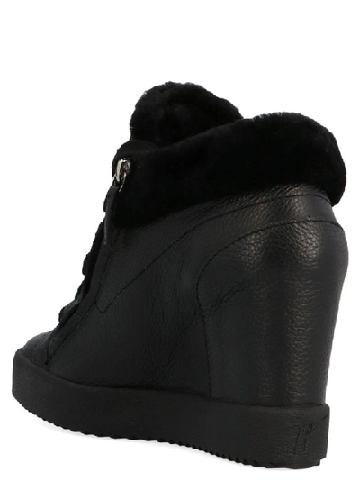 Shop Giuseppe Zanotti Design Women's Black Leather Sneakers