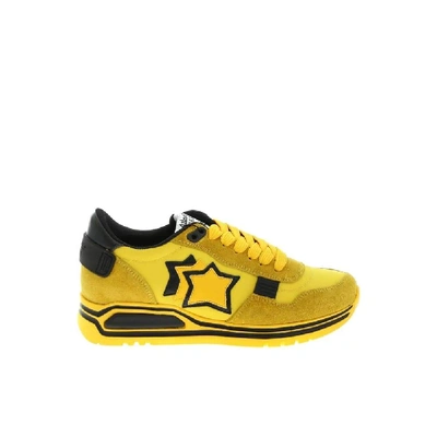 Shop Atlantic Stars Yellow Leather Sneakers