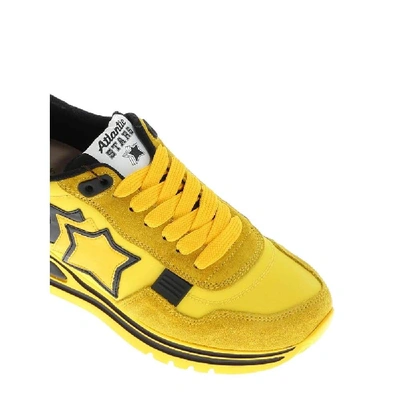 Shop Atlantic Stars Yellow Leather Sneakers