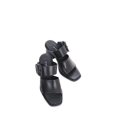 Shop Ann Demeulemeester Women's Black Leather Sandals