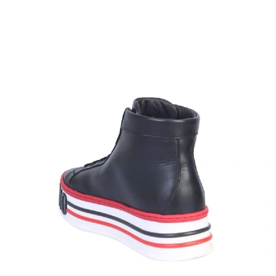 Shop Moschino Women's Black Leather Hi Top Sneakers