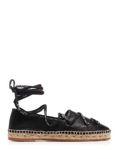 Shop Off-white Women's Black Leather Espadrilles