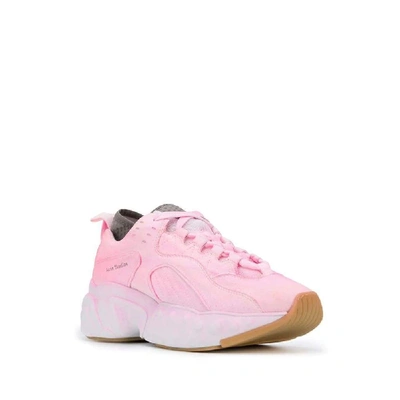 Shop Acne Studios Women's Pink Polyester Sneakers