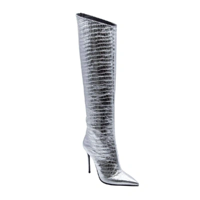 Shop Aldo Castagna Women's Silver Leather Boots