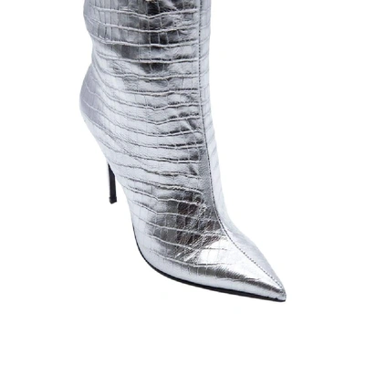 Shop Aldo Castagna Women's Silver Leather Boots