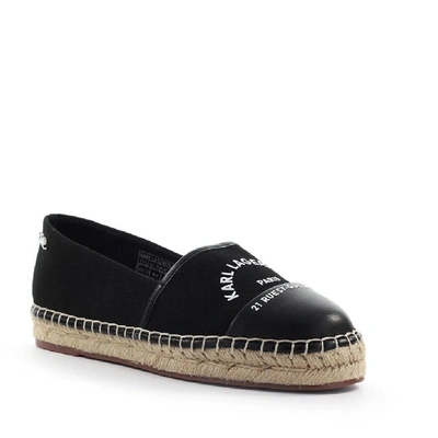 Shop Karl Lagerfeld Women's Black Fabric Espadrilles