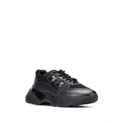 Shop Pinko Black Polyurethane Sneakers