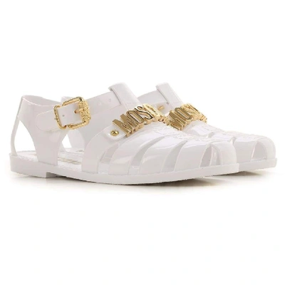 Shop Moschino Women's White Pvc Sandals
